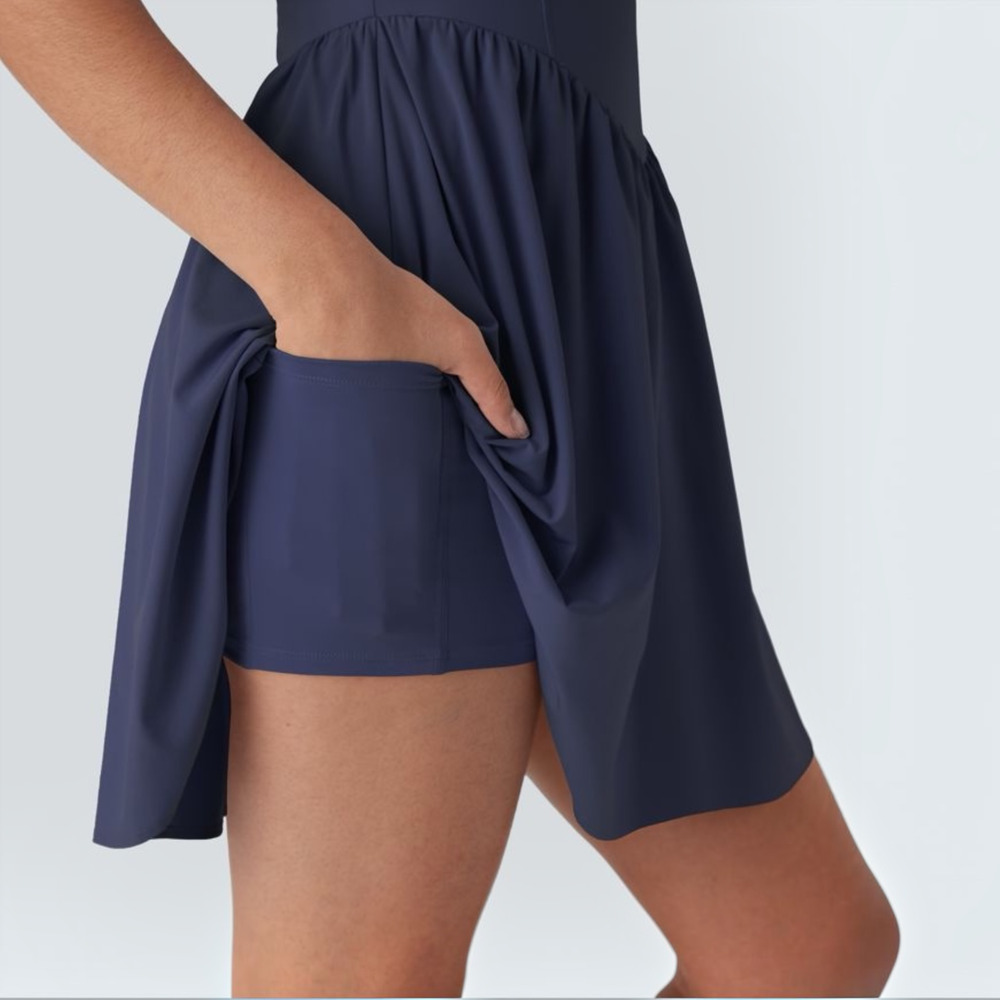 Halara Breezeful Corset 2 in 1 Pocket Dress Blue Womens Small Tennis Pickleball - Picture 3 of 10